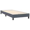 vidaXL Pat box spring cu saltea, gri &icirc;nchis, 90x220 cm, catifea