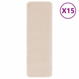vidaXL Tălpici Antiderapante pentru Trepte 15 buc. 60 x 25 cm Crem PP