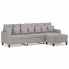 vidaXL Canapea cu 3 locuri și taburet, gri deschis, 210 cm, textil