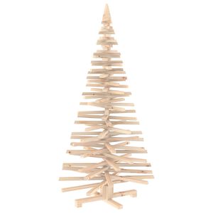 vidaXL Brad de Crăciun din lemn KOTKA 150 cm Lemn masiv de pin Natural
