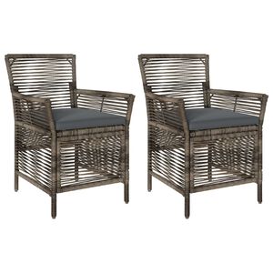 vidaXL Scaun pentru exterior 2 pcs Gri și gri &icirc;nchis poliratan