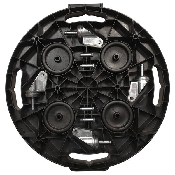 vidaXL Cărucior pentru plante cu roți, diametru 40 cm, negru, 275 kg