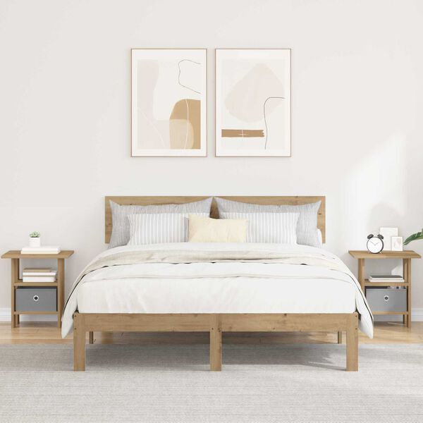 vidaXL Noptieră 2 pcs Stejar Artizanal 41 x 40 x 45 cm Lemn compozit