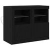 vidaXL Bufet LED 2 buc. 41 x 37 x 67 cm Lemn prelucrat Stejar Negru