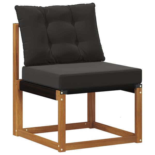 vidaXL Set de canapele de exterior cu pernă 7 pcs Natural și Negru