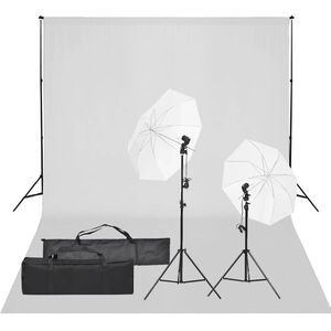 vidaXL Kit studio foto cu set de lumină și fundal