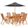 vidaXL Set de dining pentru exterior cu parasolar 8 buc.
