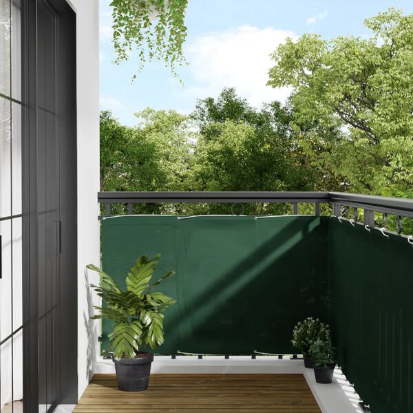vidaXL Paravan de balcon verde &icirc;nchis 90x700 cm 100% poliester oxford