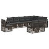 vidaXL Set de canapele pentru grădină 10 pcs Gri poliratan