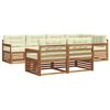 vidaXL Set de canapele de exterior cu pernă 7 pcs Natural și Crem