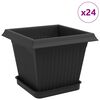 vidaXL Ghivece pentru plante 24 buc. Negru Plastic