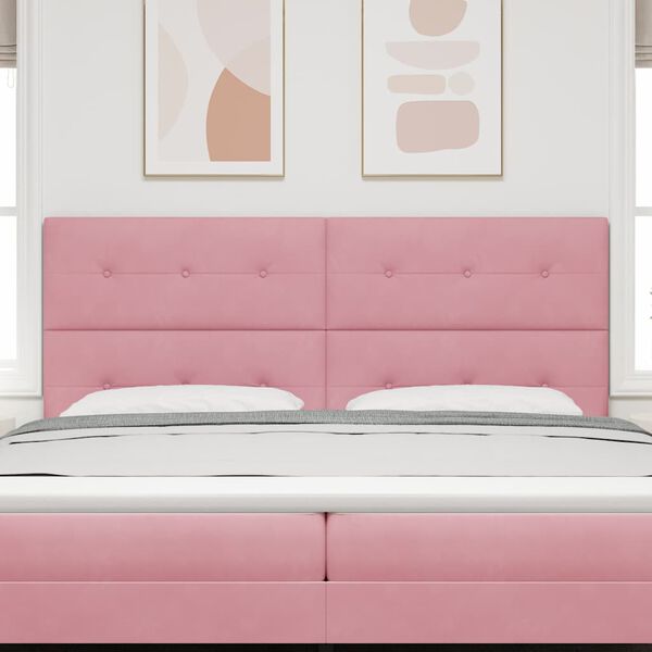 vidaXL Tăblie cap Roz 200 cm Catifea