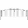 vidaXL Poartă Dublă WOERDEN 400 x 174,5 cm Oțel Gri Blocat