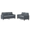 vidaXL Set de canapele cu perne, 2 piese, gri &icirc;nchis, catifea