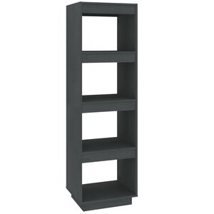 vidaXL Bibliotecă/Separator cameră, gri, 40x35x135 cm, lemn masiv pin