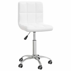 vidaXL Scaun de birou pivotant, alb, piele ecologică