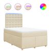vidaXL Pat continental cu saltea, crem, 120x190 cm, textil
