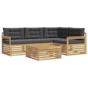 vidaXL Set de canapele de exterior 6 pcs Alb și antracit Poliester