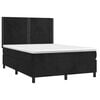 vidaXL Pat box spring cu saltea, negru, 140x190 cm, catifea
