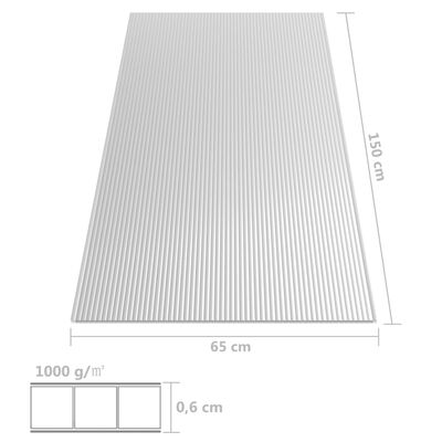 vidaXL Plăci din policarbonat, 2 buc., 150 x 65 cm, 6 mm