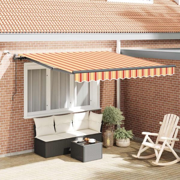 vidaXL Cortina Retractabilă galben și portocaliu 350 x 250 cm țesătură