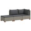 vidaXL 3 buc. Set de lounge din ratan cu perne GENDT Ratan Natural