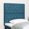 vidaXL Tăblie LED cu headboard Manual Albastru &icirc;nchis 90 cm Poliester