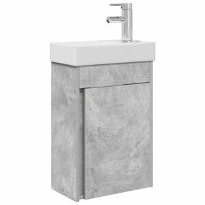 vidaXL Unitate de baie cu robinet Gri Beton 40,5 x 22,5 x 62 cm