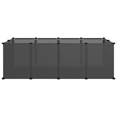vidaXL Cușcă pentru animale mici, negru, 144x74x46,5 cm, PP și oțel