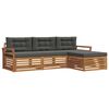 vidaXL Set de canapele de exterior cu pernă 4 pcs Natural și Antracit