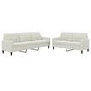 vidaXL Set de canapele cu perne, 2 piese, crem, catifea