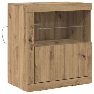 vidaXL Bufet LED Maro 60,5 x 37 x 67 cm Lemn prelucrat
