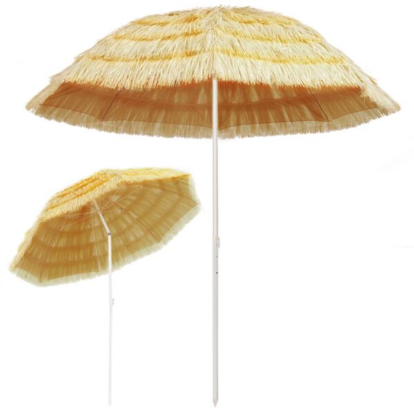 vidaXL Umbrelă de plajă, natural, 240 cm, stil hawaiian