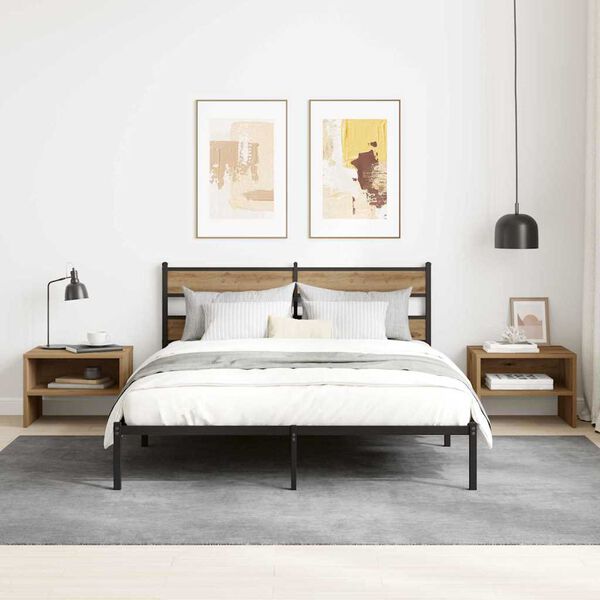 vidaXL Dulap de noapte stejar artizanal 40 x 40 x 30 cm Lemn compozit