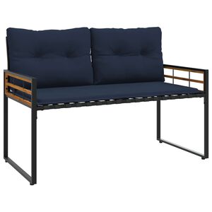 vidaXL Bancă cu strat din lemn 114 x 55 x 77 cm Bleumarin