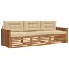vidaXL Set de canapele de exterior 3 buc. Natural și Bej
