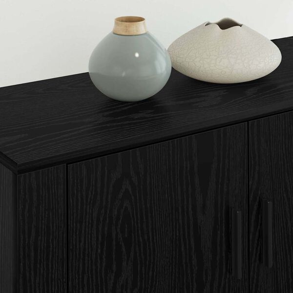 vidaXL Set Dulap TV montat pe perete Pe perete 3 pcs Stejar Negru