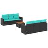 vidaXL Set canapele de grădină cu perne, 7 piese, negru, poliratan