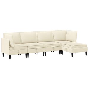 vidaXL Set de mobilier pentru living 5 buc. Crem Țesătură