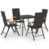 vidaXL Set de masă pentru grădină, 5 piese, negru și maro