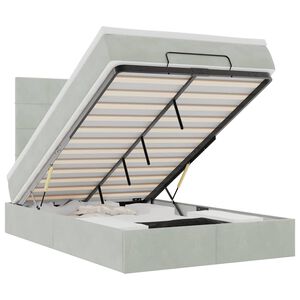 vidaXL Cadru de pat otoman cu saltele Gri deschis 120x200cm catifea