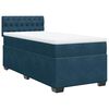vidaXL Pat box spring cu saltea, albastru &icirc;nchis, 90x190 cm, catifea