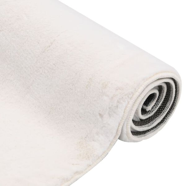 vidaXL Covor, crem, 180x270 cm, blană ecologică de iepure