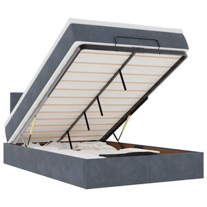 vidaXL Cadru de pat otoman cu saltea Gri &icirc;nchis 120x200cm catifea