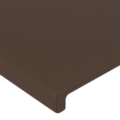 vidaXL Tăblie de pat cu aripioare, maro, 147x16x118/128 cm, piele eco