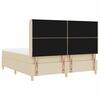 vidaXL Pat cu saltea cu arcuri cu saltea Crem 180 x 200 cm țesătură