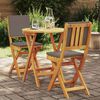 vidaXL Set bistro cu pernă 3 pcs Ulei Natural Lemn Solid de Acacia