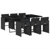 vidaXL Set mobilier de grădină cu perne, 7 piese, negru, poliratan