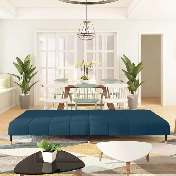 vidaXL Canapea extensibilă cu 2 locuri, albastru, catifea