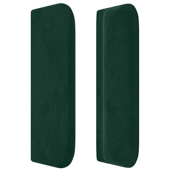 vidaXL Tăblie de pat cu aripioare verde &icirc;nchis 147x16x78/88 cm catifea